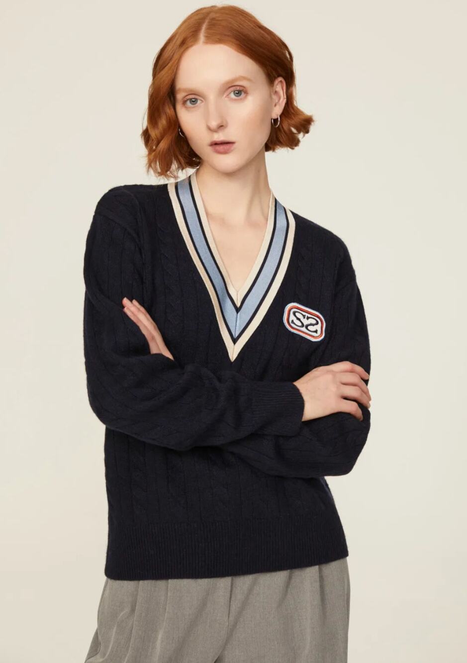 Sandro - Monogram Sweater - Size Small